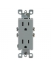 Leviton 5325-GY 15 Amp, 125 Volt, Decora Duplex Receptacle, Residential Grade, Grounding, Gray